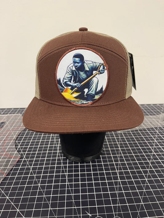 “Dig Deep” Work Ethic Trucker Hat – Brown/Tan Edition