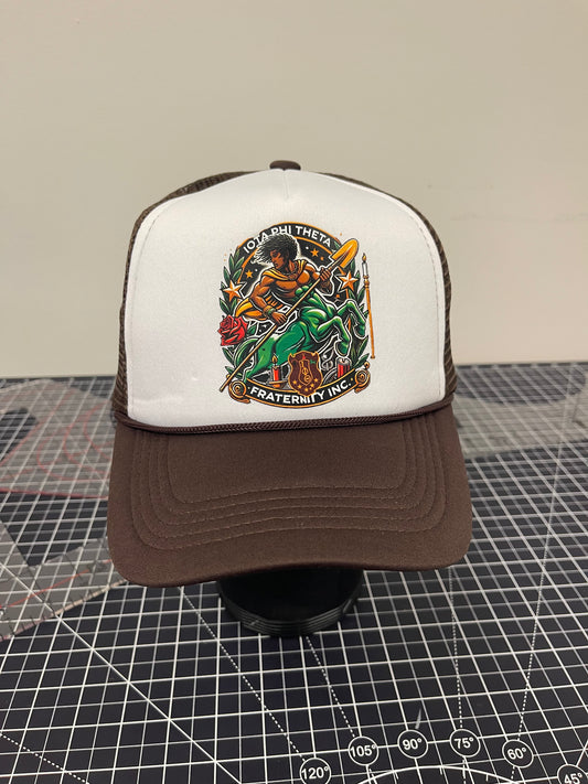 Iota Centaur Legacy Trucker Hat – White/Brown Edition