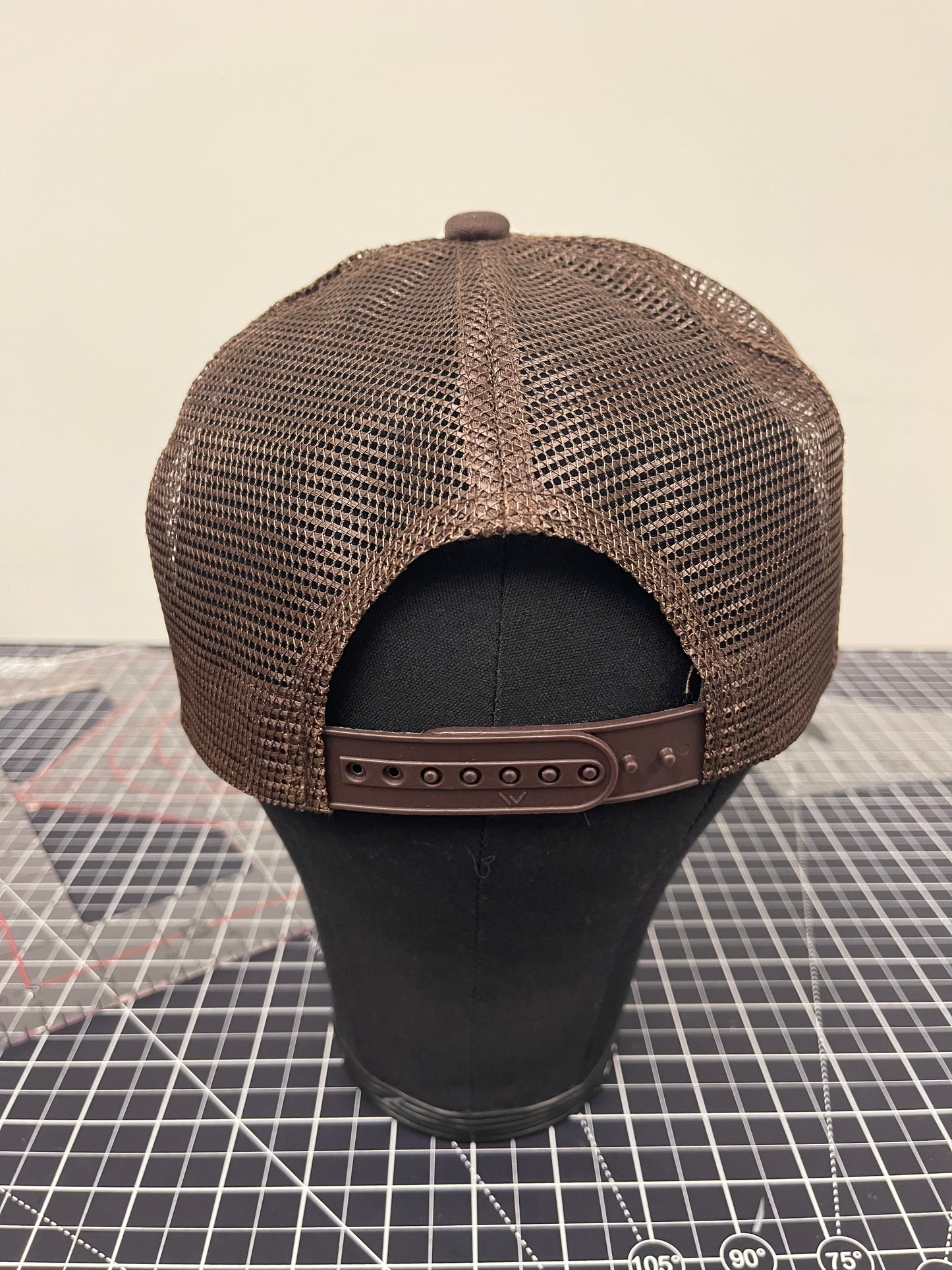 Brotherhood Emblem Trucker Hat – White/Brown Edition