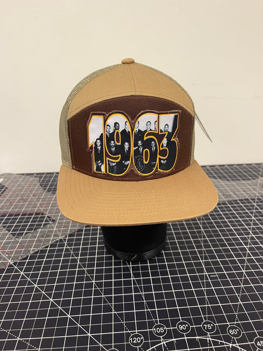 1963 Founders Tribute Trucker Hat – Khaki/Brown Edition