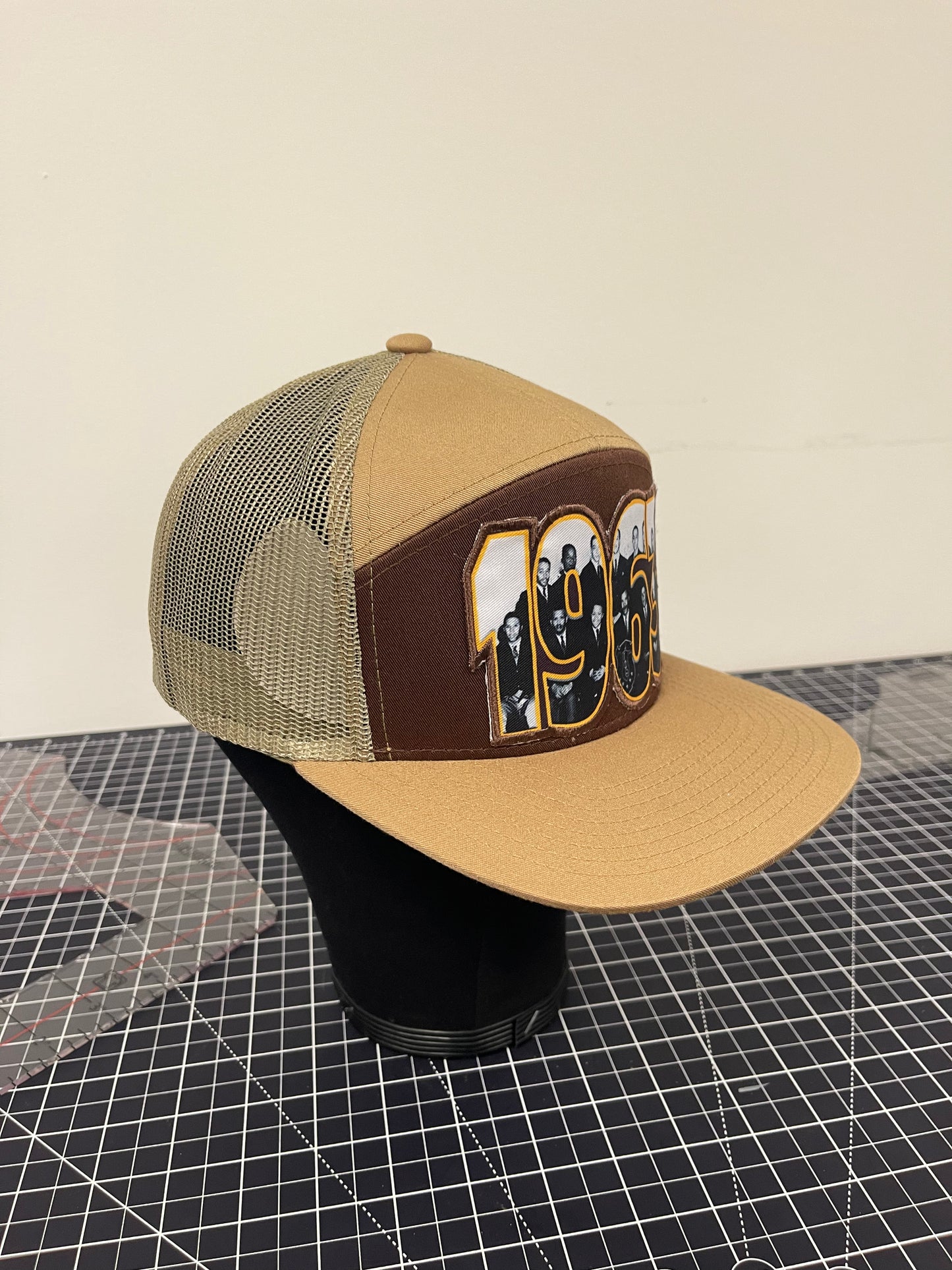 1963 Founders Tribute Trucker Hat – Khaki/Brown Edition