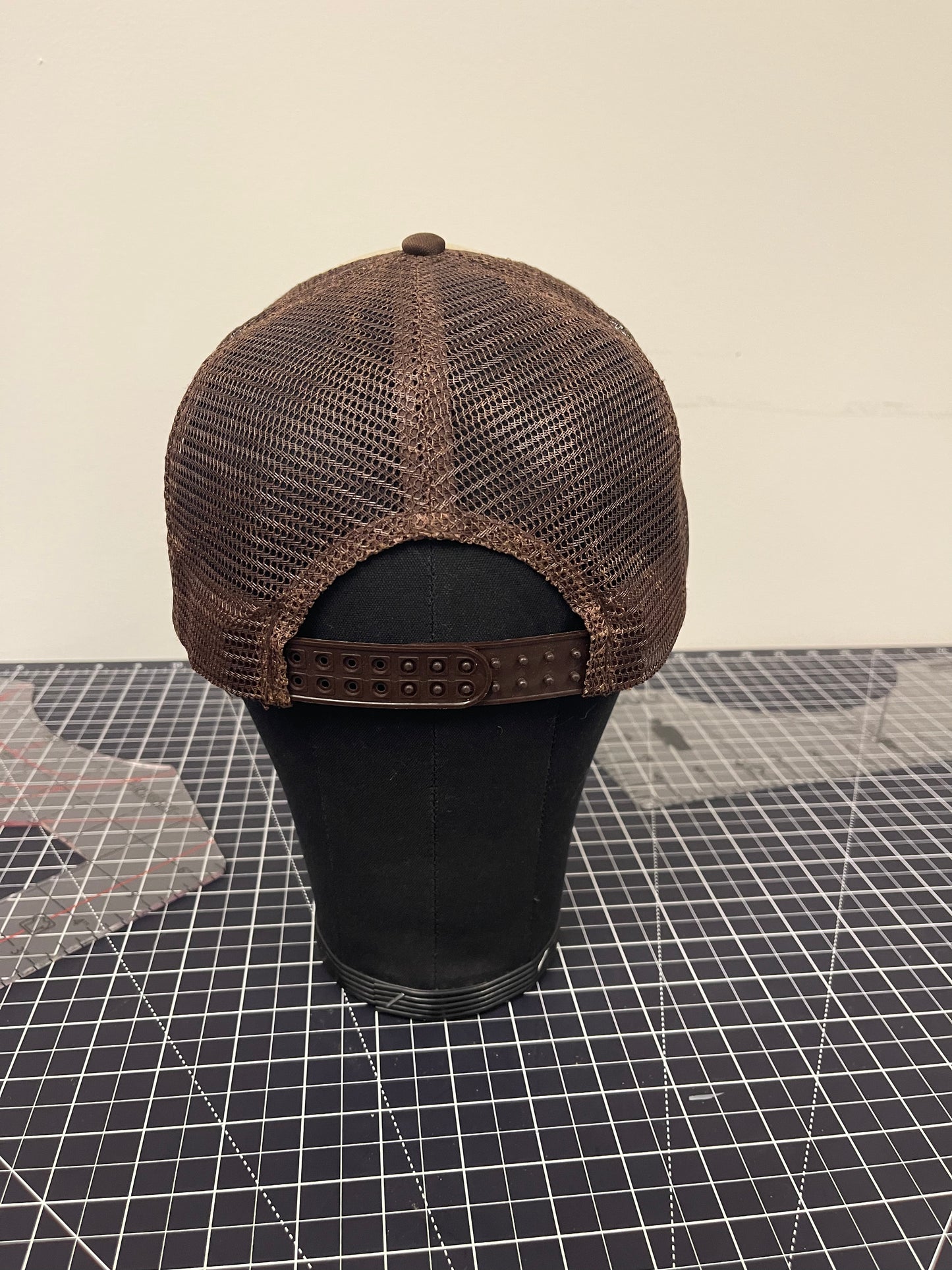 IΦΘ Signature Script Trucker Hat – Khaki/Brown Edition