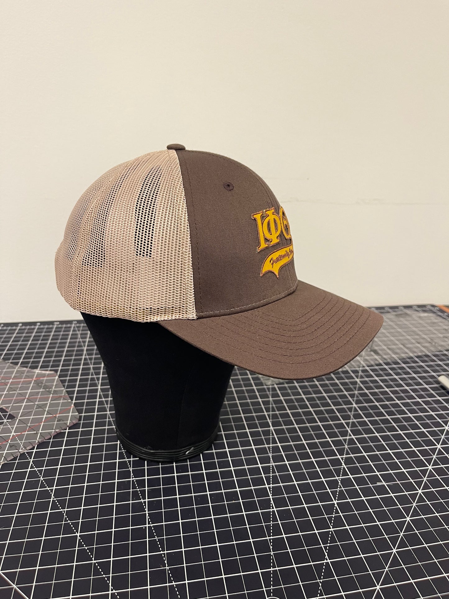 IΦΘ Fraternity Script Hat – Brown/Tan Edition