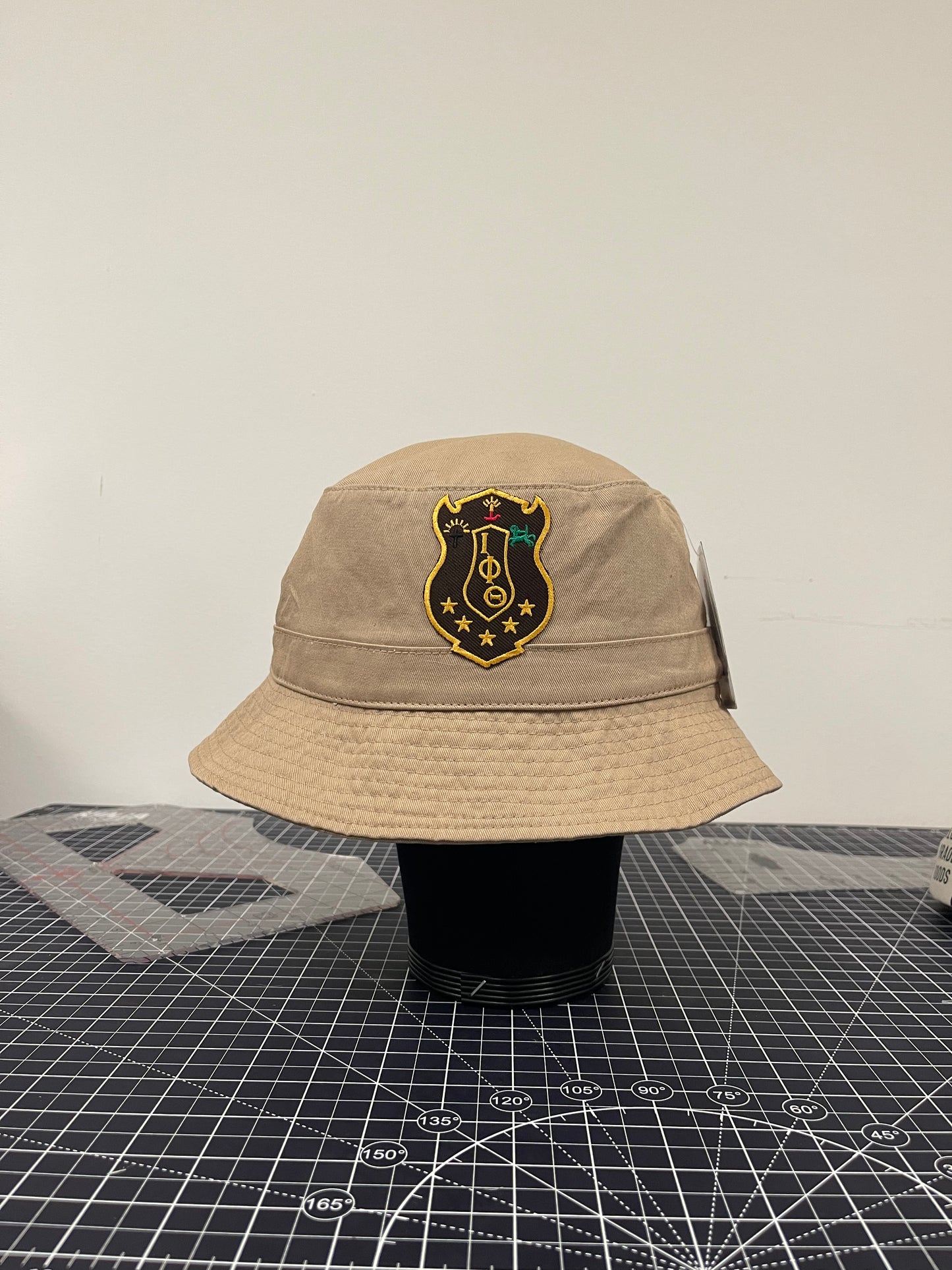 Iota Shield Bucket Hat – Khaki Edition